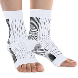 Sooth Relieve Compression Socks For Foot & Ankle White Sz Large (5 Pkgs) New